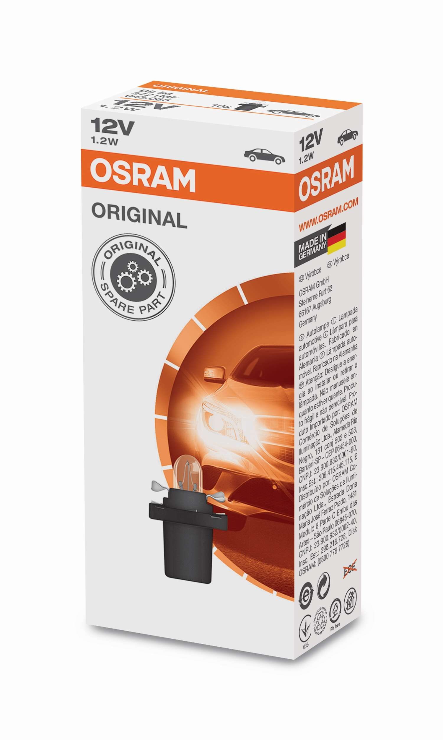 12V 1,2W B 8,5d  1St. OSRAM
