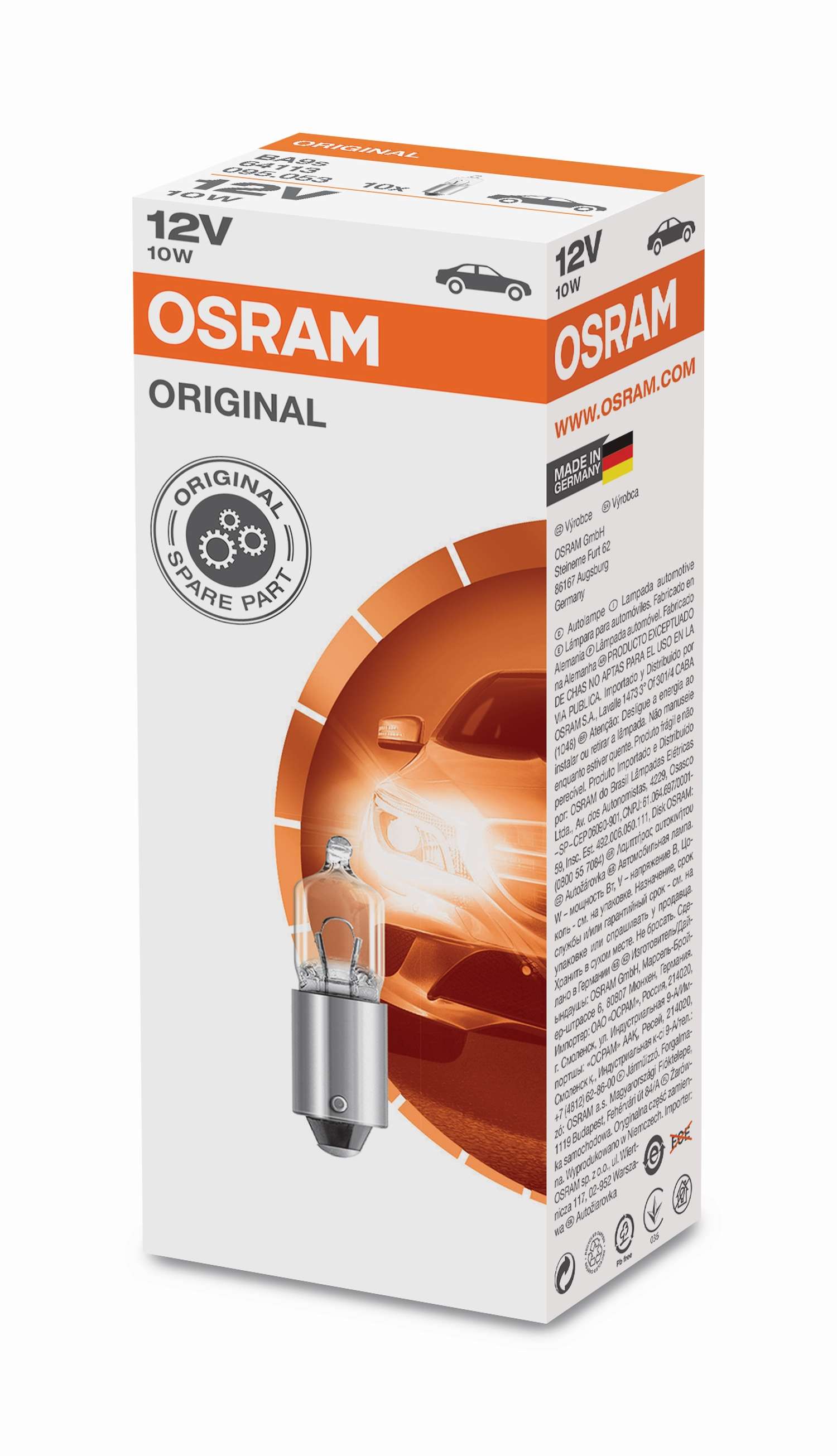 Osram 12V 10W BA9S (1stk.)