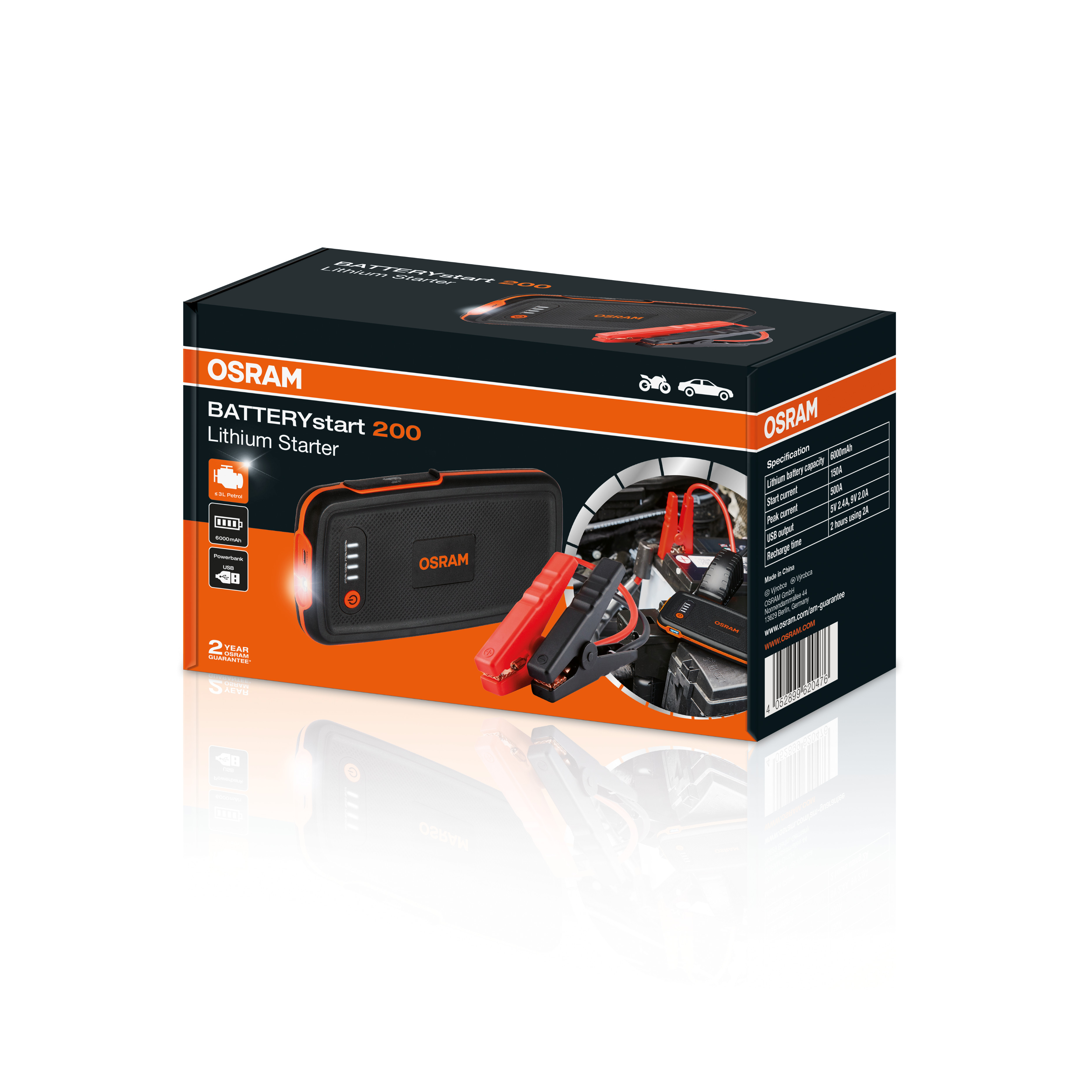 BATTERYstart 200 Lithium-Starthilfegerät mit Powerbank-Funkt