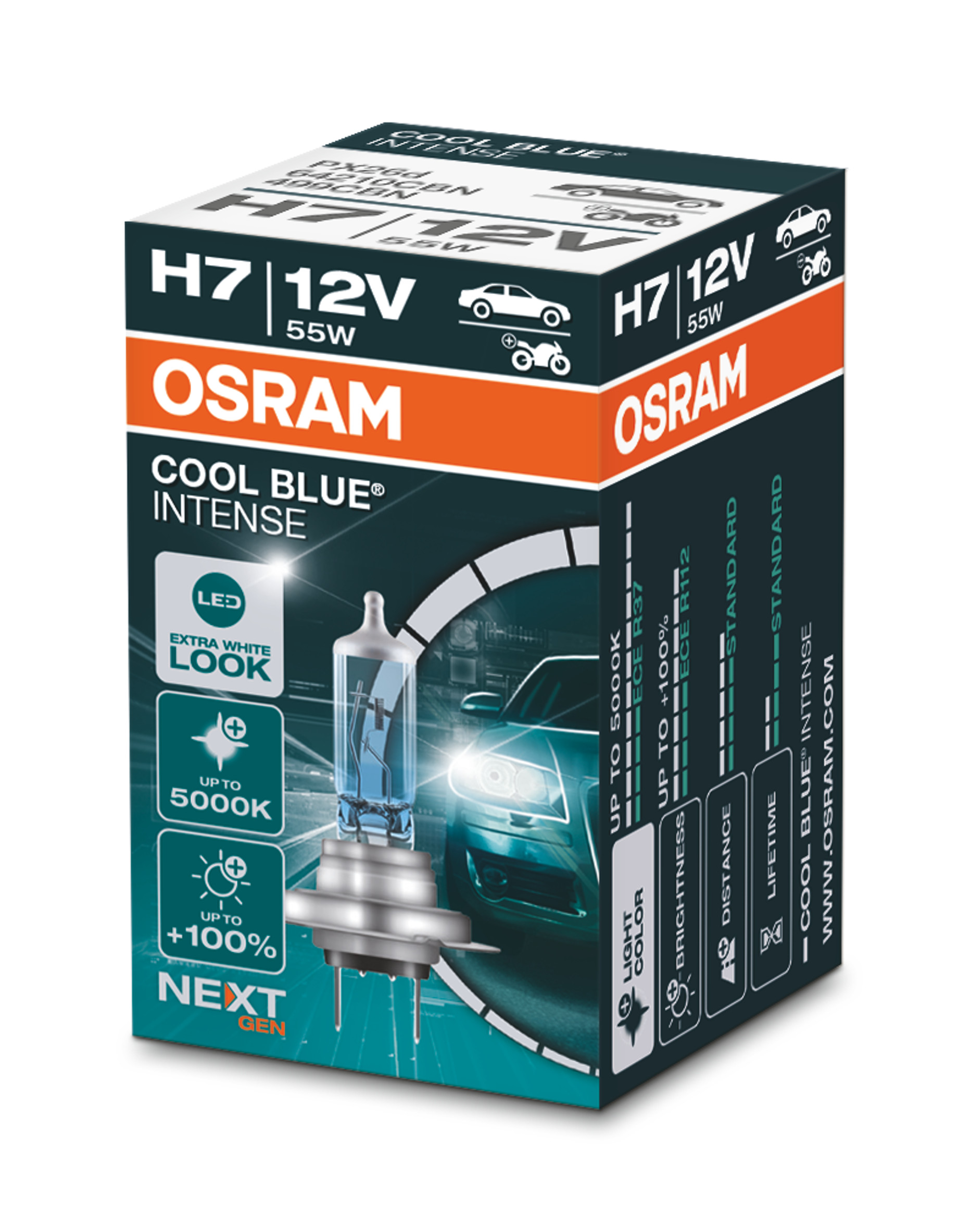 H7 12V 55W PX26d Cool Blue INTENSE NextGeneration