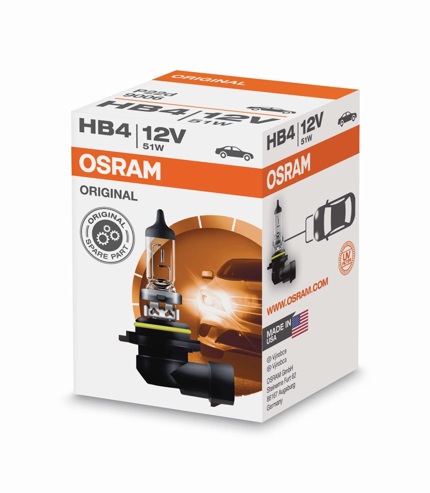 HB4 12V 51W P22d 1st. Original Spare Part 9006 OSRAM