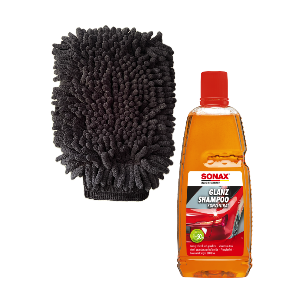 1x Sonax GlanzShampoo 1L Set + Premium Waschhandschuh