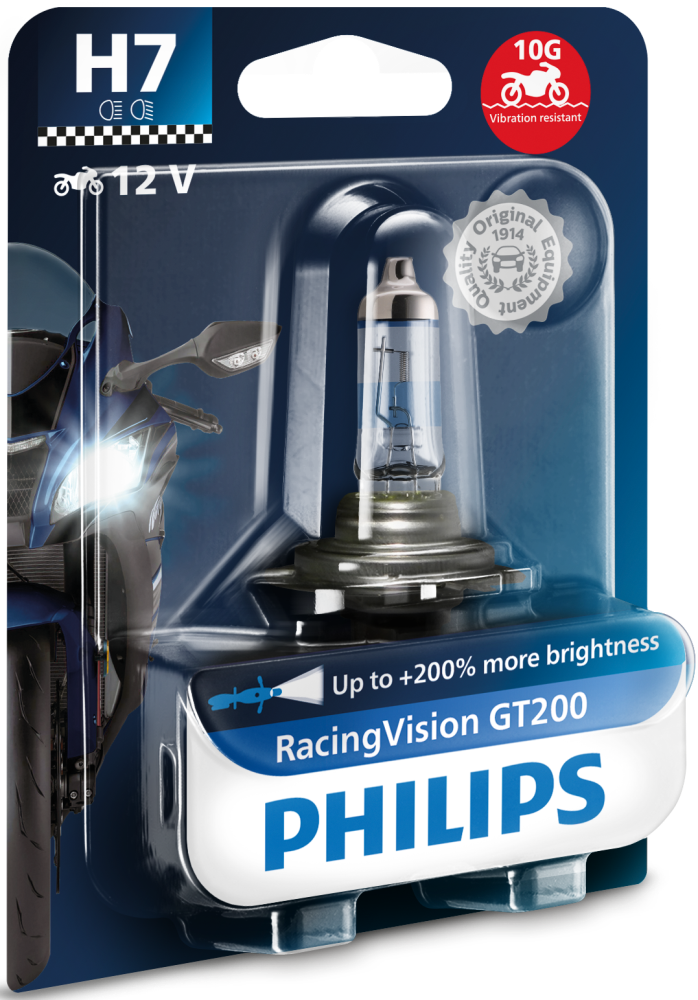 Philips H7 RacingVision GT200 Moto 12972RGT 12V/55W (1stk.)