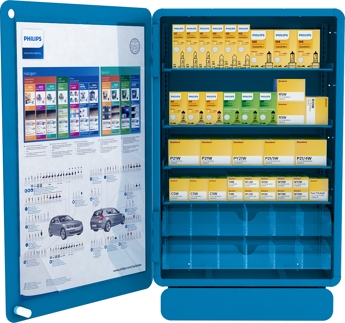 Philips Lampenschrank 12 V H7 H4 H3 H1 R5W Vision ECO Bestüc