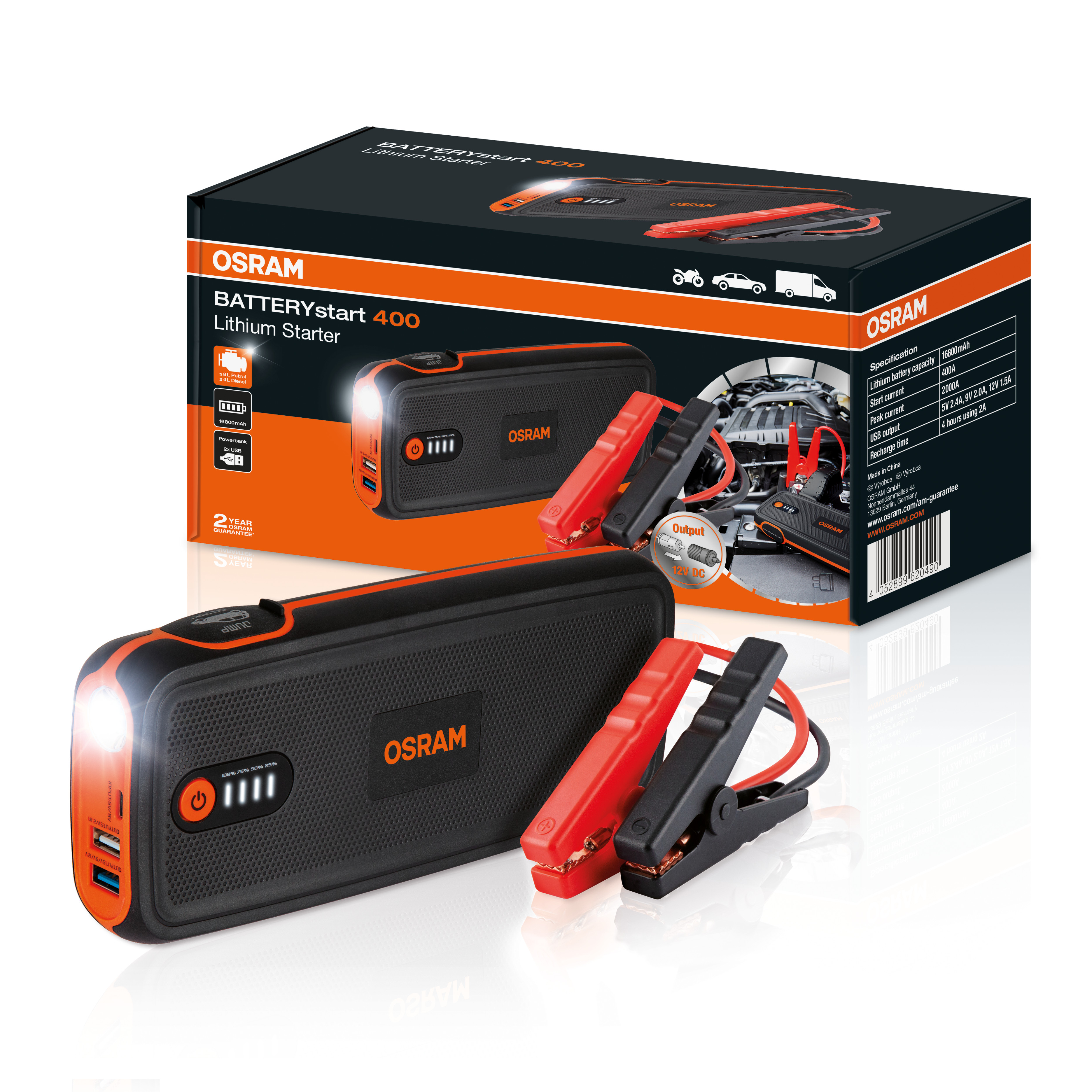 BATTERYstart 400 Lithium-Starthilfegerät mit Powerbank-Funkt