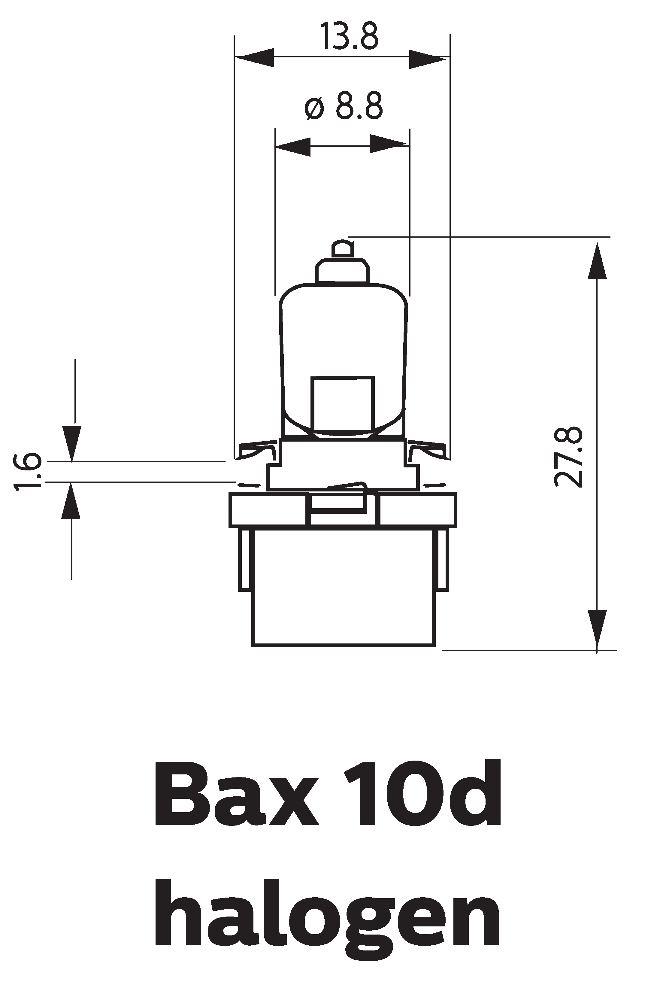 Signallampe Bax 12V 2W grün