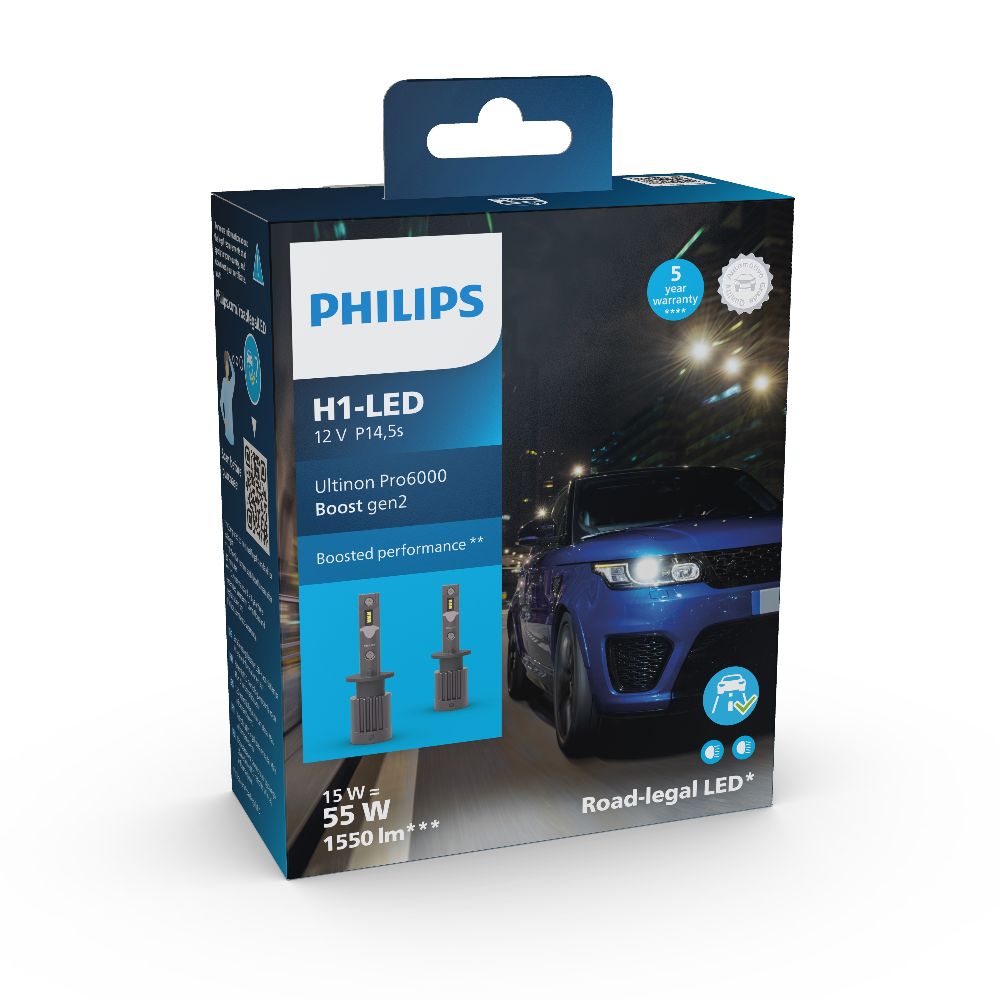 Philips Ultinon Pro6000 H1 LED Boost Gen2 11258U60B2X2