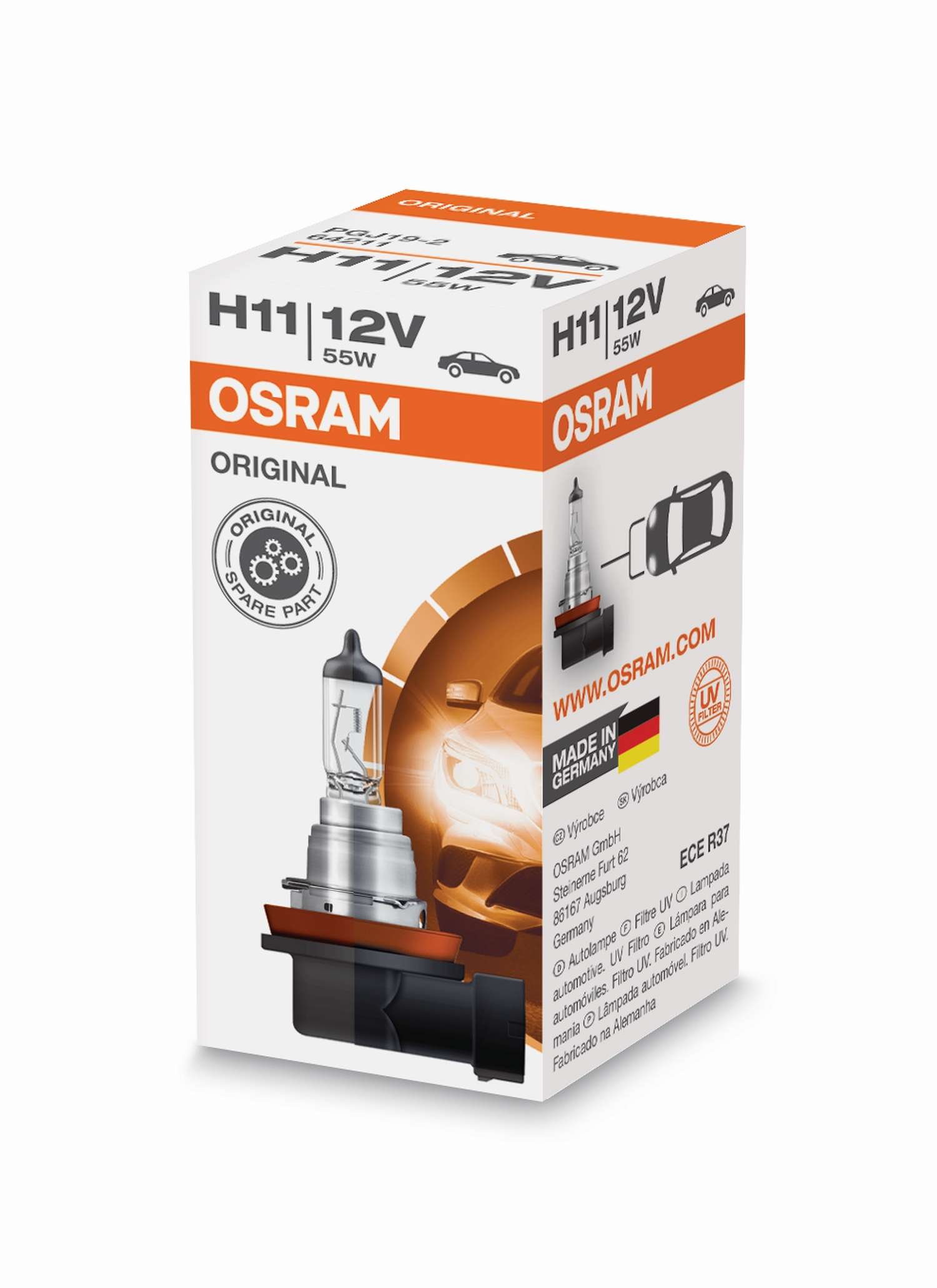 H11 12V 55W PGJ19-2 1st. Original Spare Part OSRAM