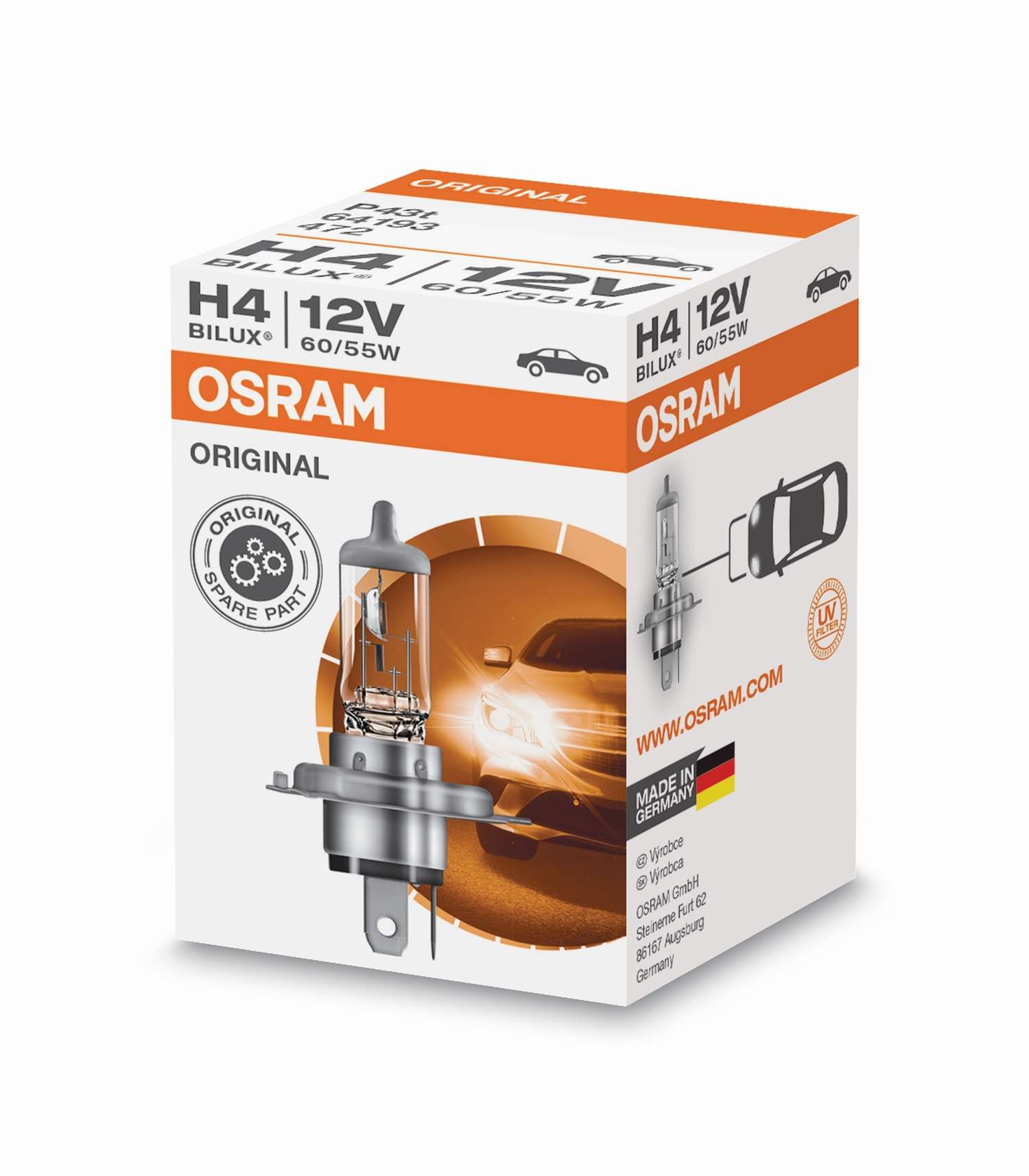 Osram H4 12V 60/55W P43t Original Spare Part (1stk.)