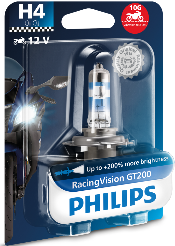 Philips H4 RacingVision GT200 Moto 12342RGTBW 60/55W (1stk.)
