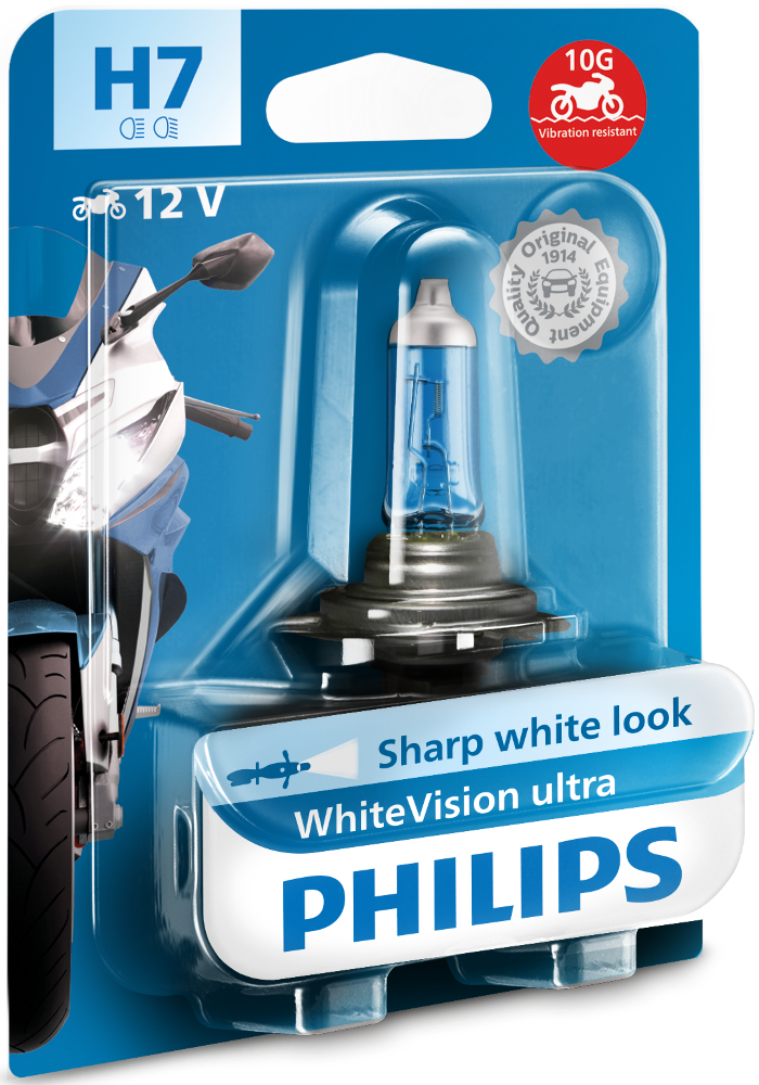 Philips H7 WhiteVision Ultra Moto 12972WVUBW