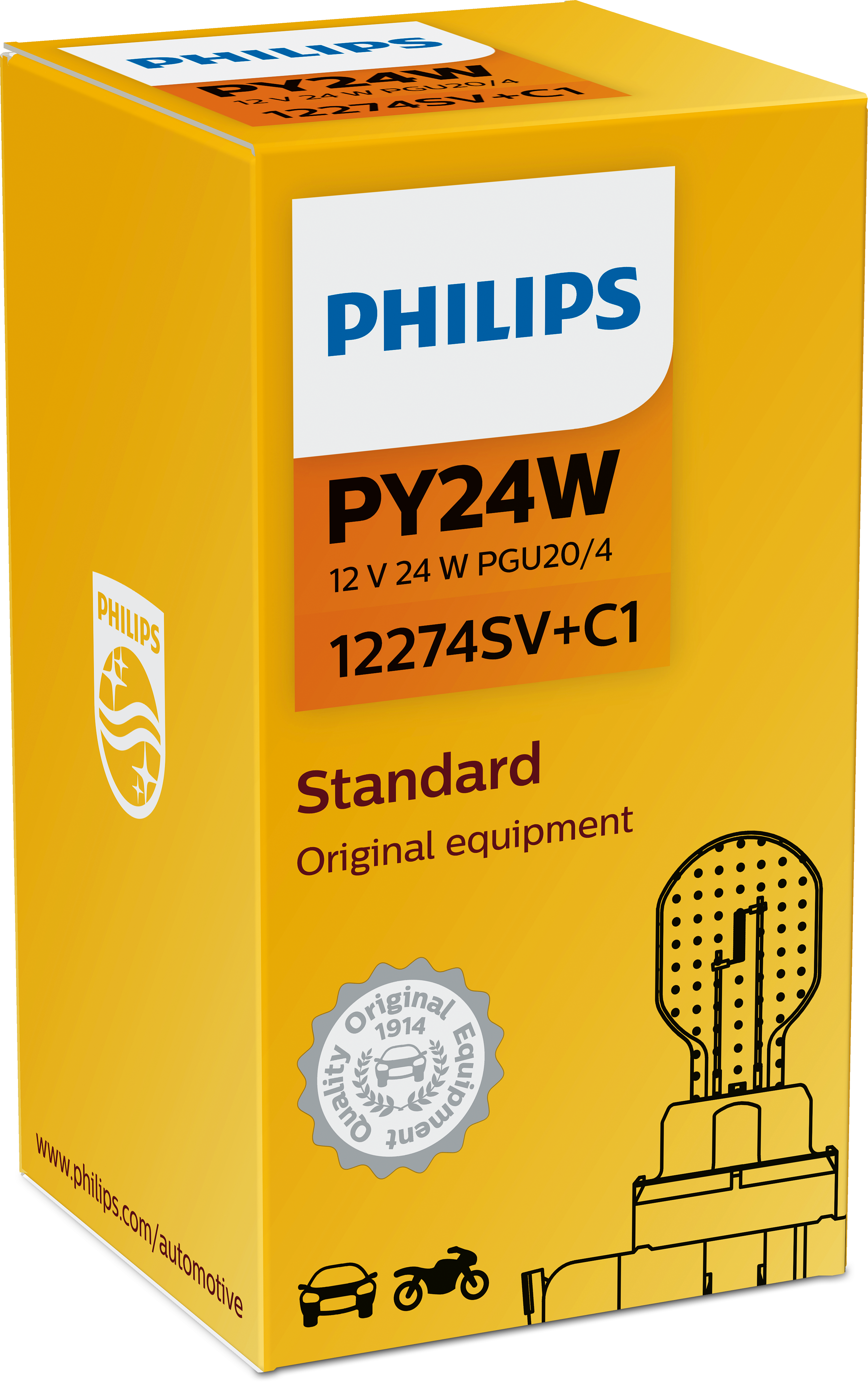 Philips Blinkerlampen PY24W SV SilverVision 12274SV 12V 24W