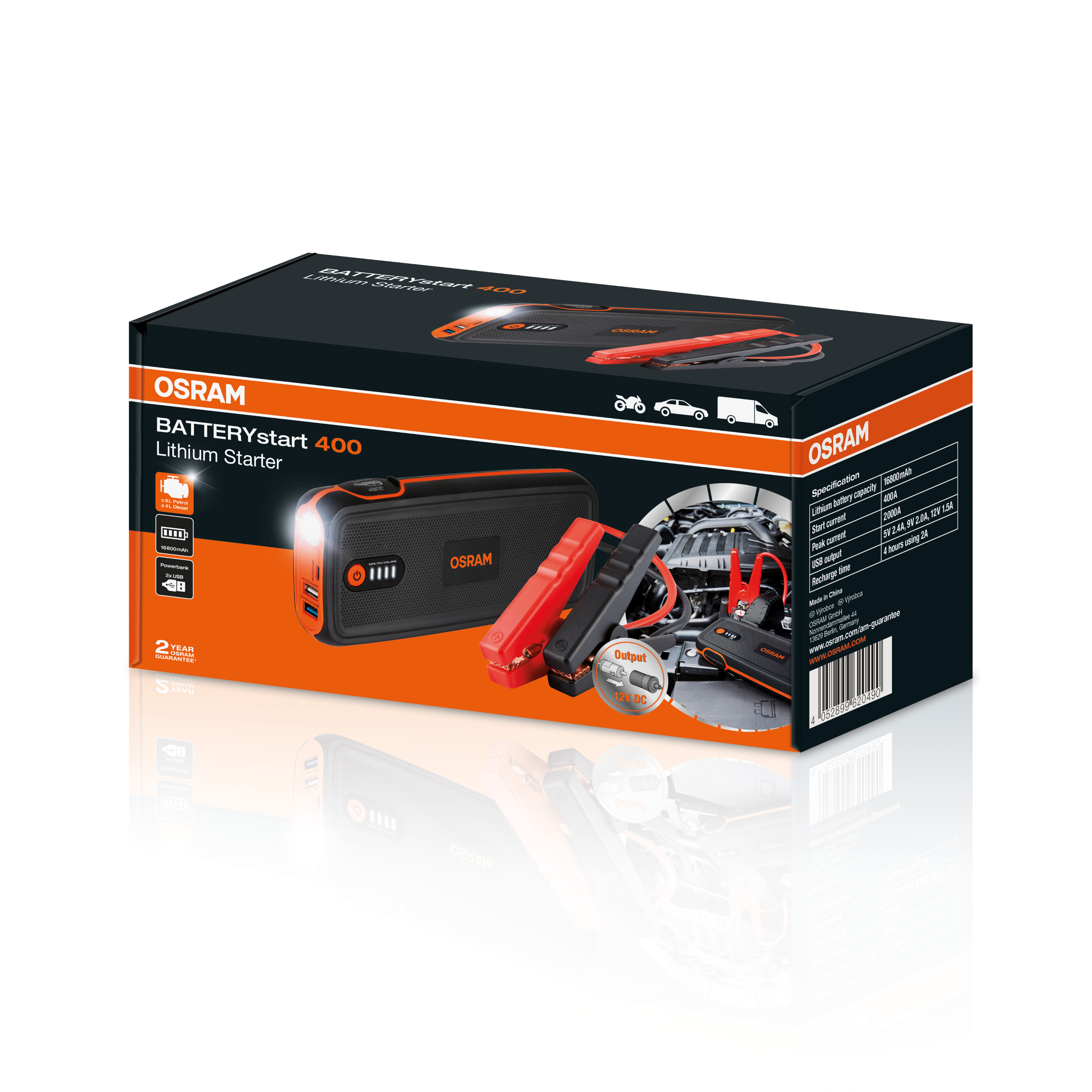 BATTERYstart 400 Lithium-Starthilfegerät mit Powerbank-Funkt