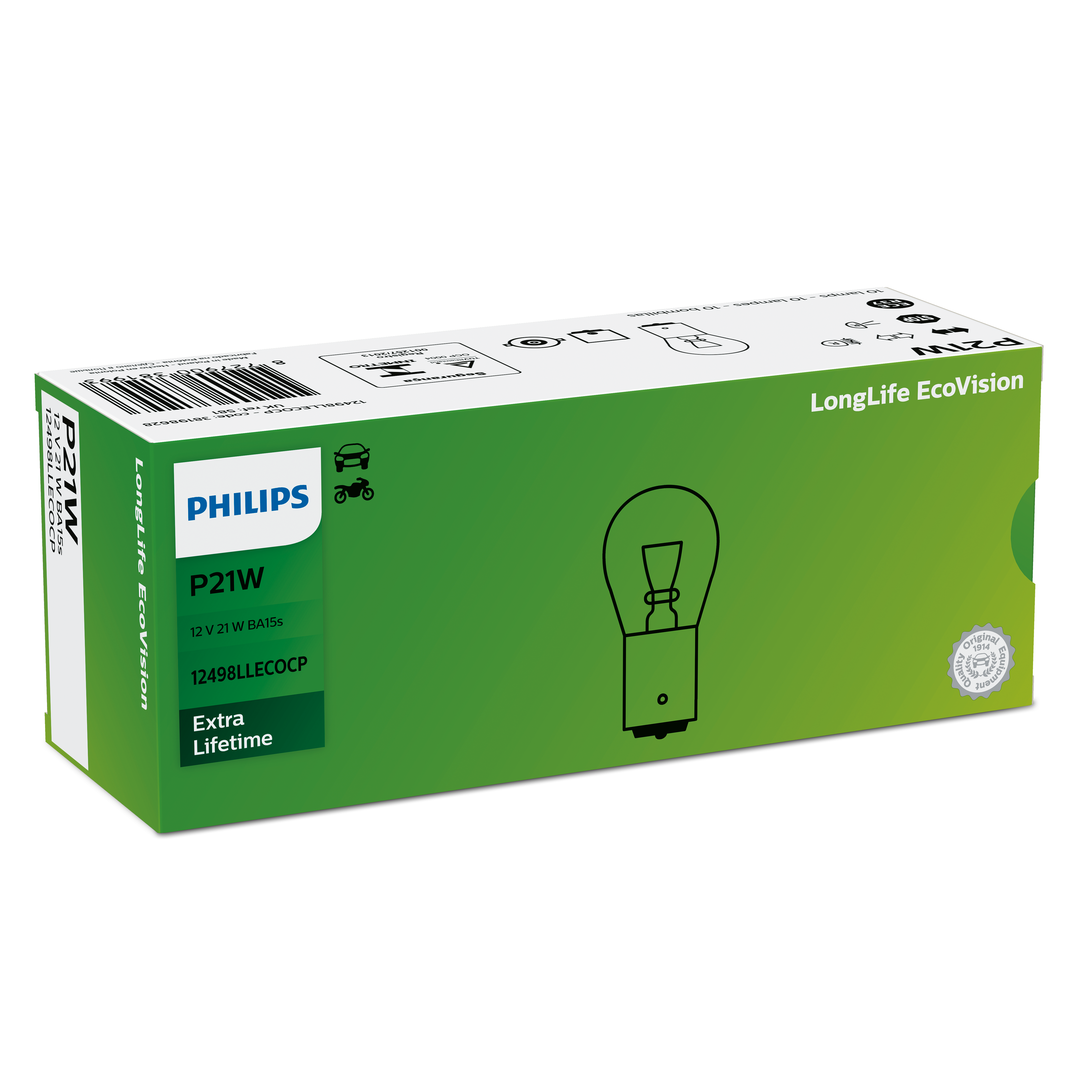 P21W LongLife EcoVision 12498LLECOCP