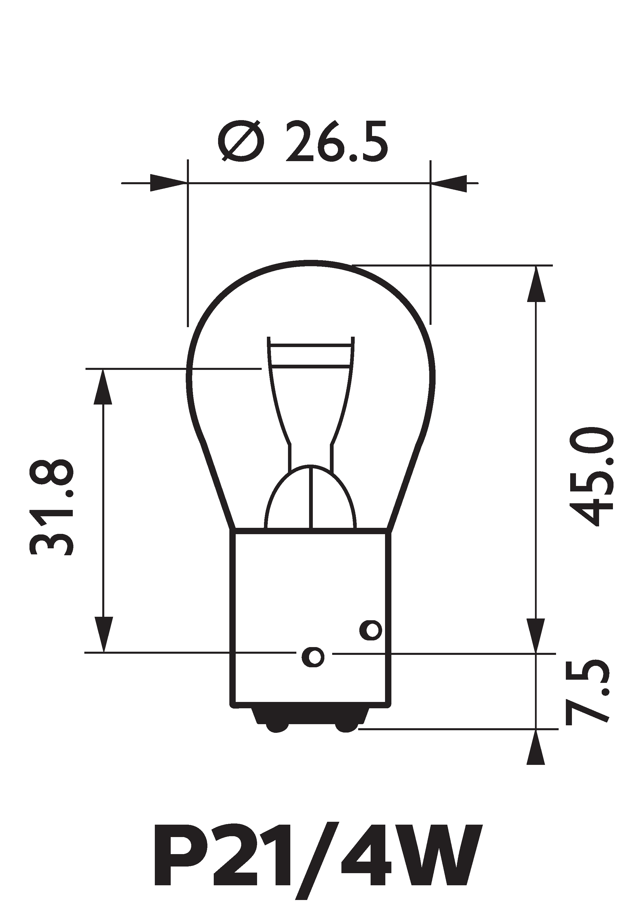 P21/4W Standard 12V 21/4W
