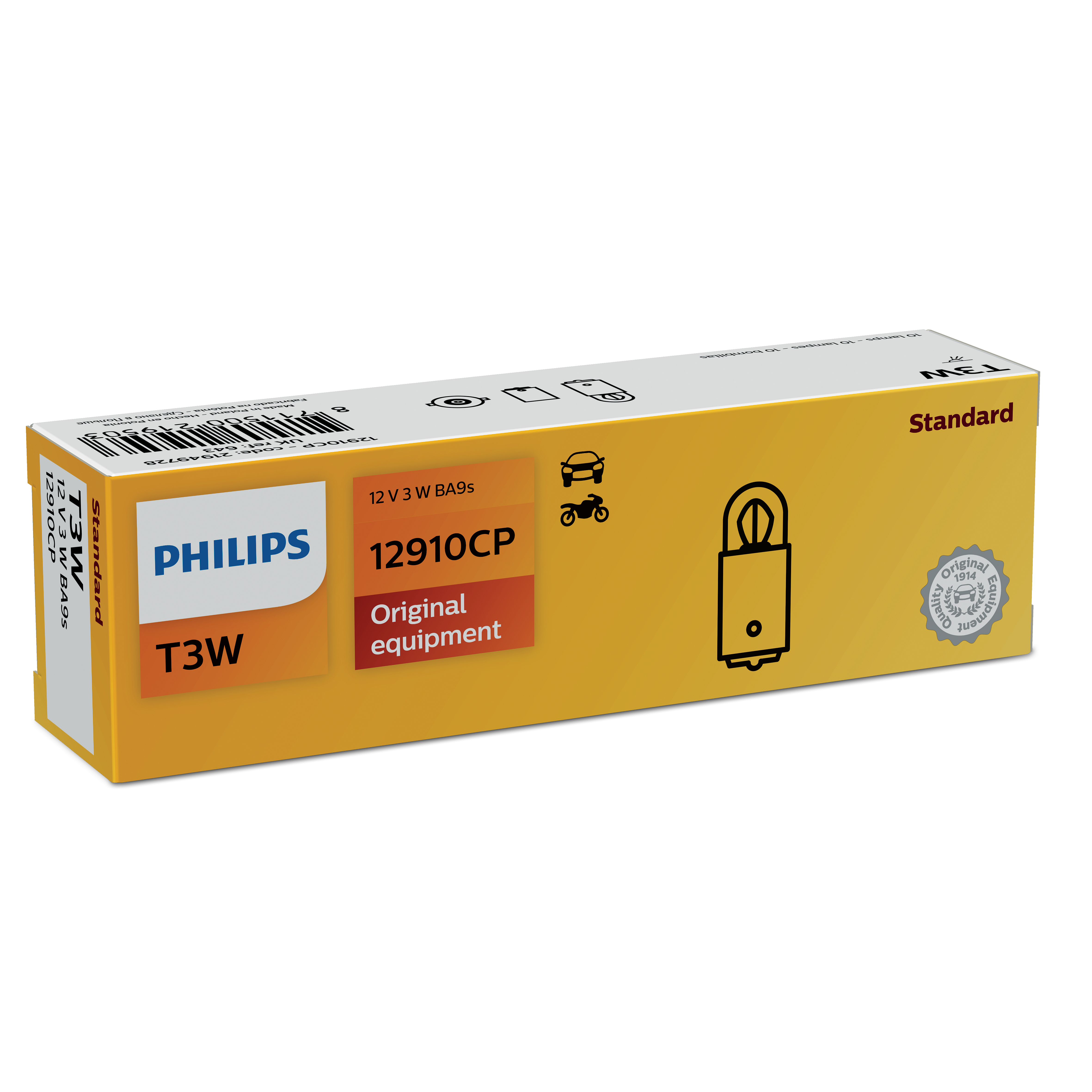 (10stk.) Philips T3W Vision Signal/Innenbeleuchtung 12910CP